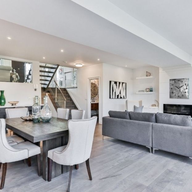 Modny salon z kuchnią