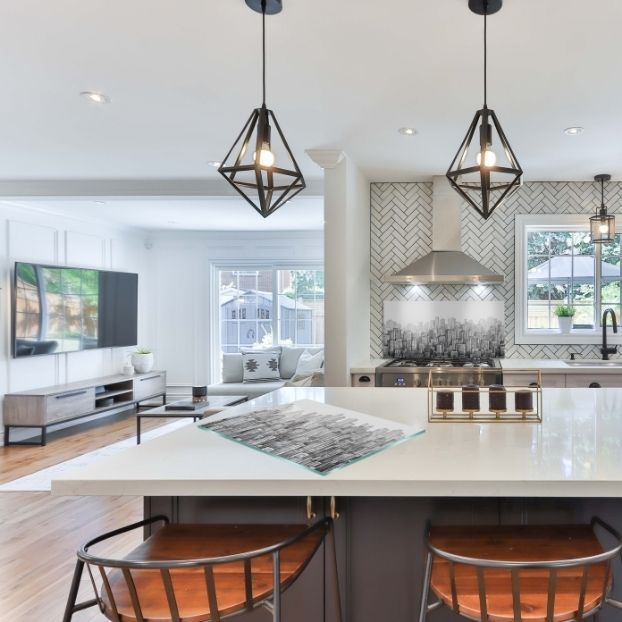 Nowoczesny salon z kuchnią